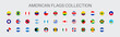 South and North America flags collection. Neumorphism style. Vector EPS 10