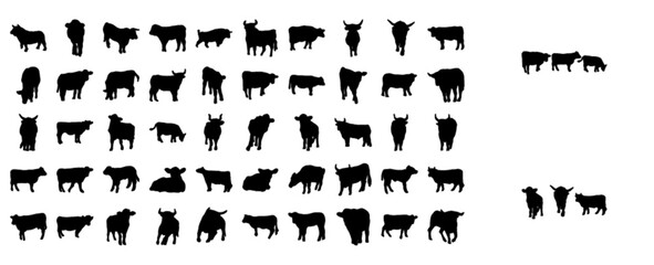 Wall Mural - Cow (animal set)