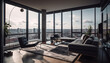 © Stockgiu - Modern loft apartment with panoramic cityscape view and elegant decor generated by AI