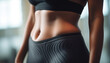 © Stockgiu - Young adult female athlete practicing sports training indoors at health club generated by AI