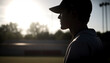 © Stockgiu - Muscular athlete silhouetted in sunset, training for sports competition generated by AI