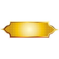 Wall Mural - luxury golden arabic islamic banner title frame transparent background gold text box clipart