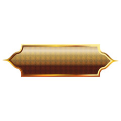 Wall Mural - luxury golden set arabic islamic banner title frame text box in transparent background