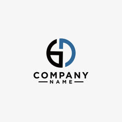 Poster - vector illustration of initial gj logo design in black and blue