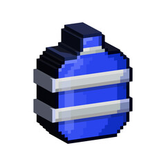 Poster - Isometric Pixel art 3d of blue galloon for items asset. simple 3d gallon for water drink on pixelated style.8bits perfect for game asset or design asset element for your game design asset.