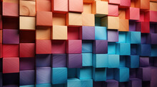 Stacked Of Multi Colored Wooden Blocks