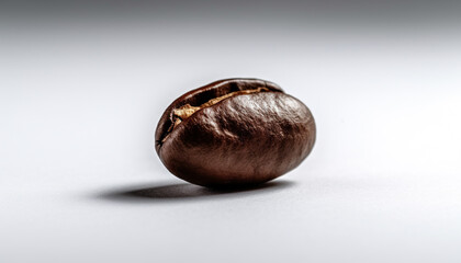 Wall Mural - Freshly roasted coffee bean in a single object, on white generated by AI