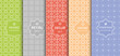 © Liubov - Set of seamless line patterns, colored background. Stylish decorative vintage, retro, arabic, christmas label decor set. Abstract geometric frame, vector illustration. Art Deco style, light colors