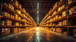 © LomaPari2021 - photograph of Automatic warehouse with high shelves. ,generative ai