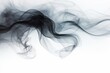 Abstract swirling smoke overlay on transparent background depicting pollution. Generative AI