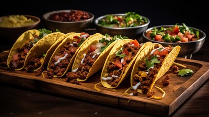 Delicious taco food, mexican food restaurant. AI generated image