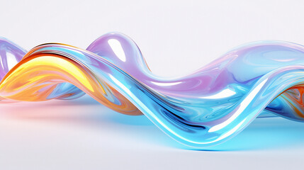 Sticker - Multicolored paint splash on a white background. 3D conceptual illustration for digital art subject.