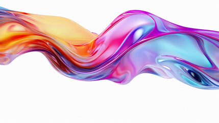 Poster - 3d illustration of flowing multicolored gradient substance. Abstract holographic background.