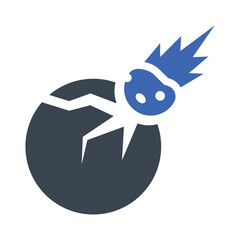 Wall Mural - Comet earth collision Icon