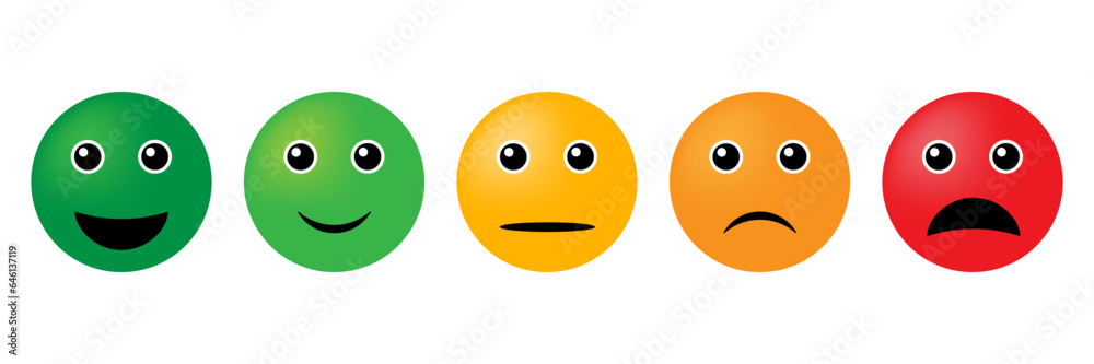 Feedback rating scale of emoticons Stock Vector | Adobe Stock