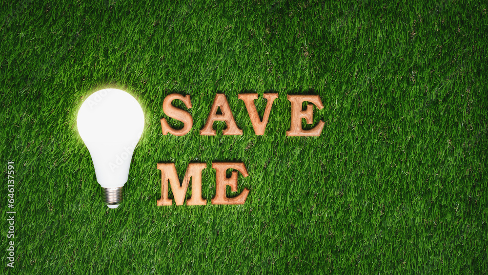 Eco awareness campaign message on grass background striving to conserve ...