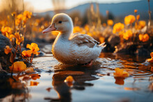 Elegant Avian Beauty On A Reflective Lake
