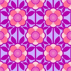 Retro flower seamless geometric ethnic flora pattern for wrapping paper and fabrics and linens and kids clothes print