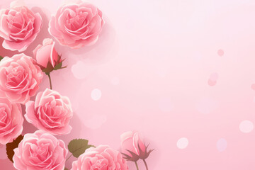 Wall Mural - Bunch of pink roses on pink background. Perfect for romantic occasions or floral designs.