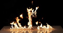 Fire Around A Burning Cross Symbol