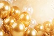Golden party ballons and happy new year background.