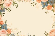 Vintage Flower Letter Paper Background With Copy Space.