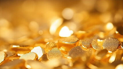 Wall Mural - Abstract Macro Close Up Selective Focus Pure Gold Golden Background
