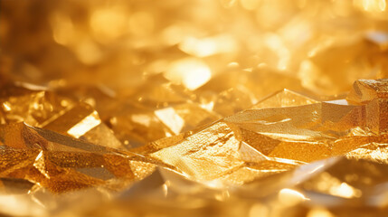 Wall Mural - Abstract Macro Close Up Selective Focus Pure Gold Golden Background