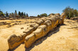 Stone caryatid in the Temple of Zeus in Valley of the Temples. Archaeological site in Agrigento at Sicily, Italy, Europe