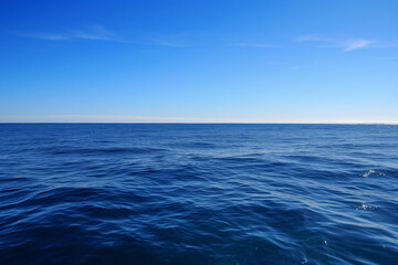 Canvas Print - Blue ocean and blue sky generative AI