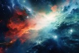 Fototapeta Kosmos - Colorful space nebula forming stars in the universe.