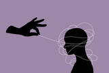 Fototapeta  - Psychoterapia - uporządkowywanie myśli. Pomoc w rozwiązywaniu problemów. Pomocna dłoń rozplątująca natłok myśli.