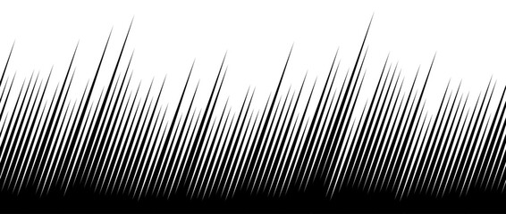 Poster - Straight slanted speed lines pattern. Black and white tilt stripes gradient. Abstract fast effect texture. Comic or cartoon book rays and beams wallpaper. Vector background
