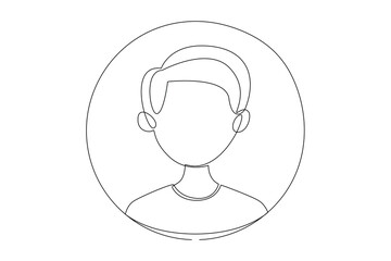 Continuous one line drawing People avatars with people's faces concept. Doodle vector illustration.