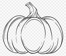 Vector Illustration Of A Hand-drawn Pumpkin In A Brush-style, Isolated On A Transparent PNG Background. Perfect For Halloween Party Backgrounds, Poster Templates, Brochures, Online Ads.