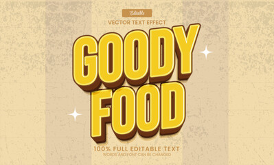 Wall Mural - Design editable text, goody food 3d cartoon vector illustration