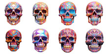 Png Set Spooky 3D Rendering Of A Scary Skull On A Transparent Background Symbolizing Death And Horror For Halloween