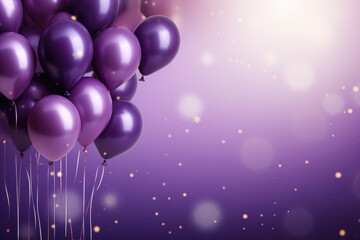 Purple Birthday Balloons Generative AI