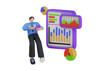 Poster - Data and dashboard Management 3d Illustration