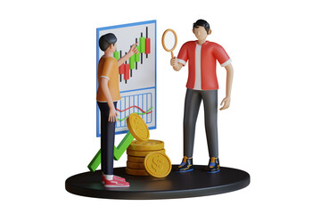Poster - Business Team Preparing For Budget 3d Illustration