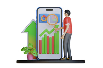 Poster - data analysis 3d Illustration