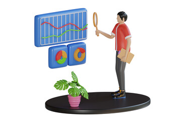 Poster - Data Research 3d Illustration