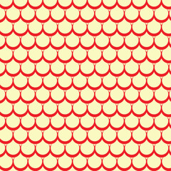 Poster - abstract geometric red fish scale pattern.