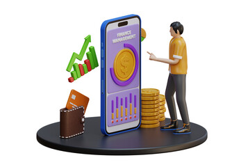 Poster - Business finance management 3d Illustration