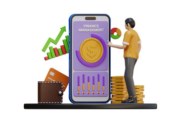 Poster - Business finance management 3d Illustration