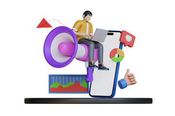 Poster - Business marketing management 3d Illustration