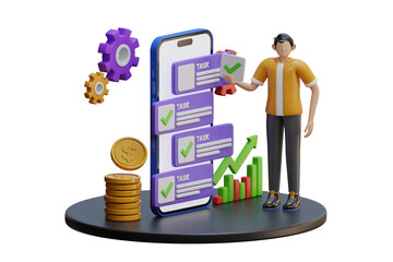 Poster - Business task management 3d Illustration