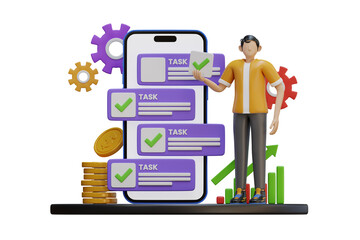 Poster - Business task management 3d Illustration
