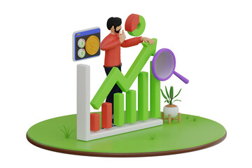 Poster - Business Growth Analysis 3d Illustration