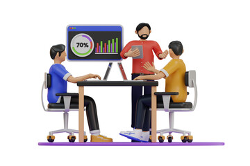 Poster - Team Discussion About Business 3d Illustration